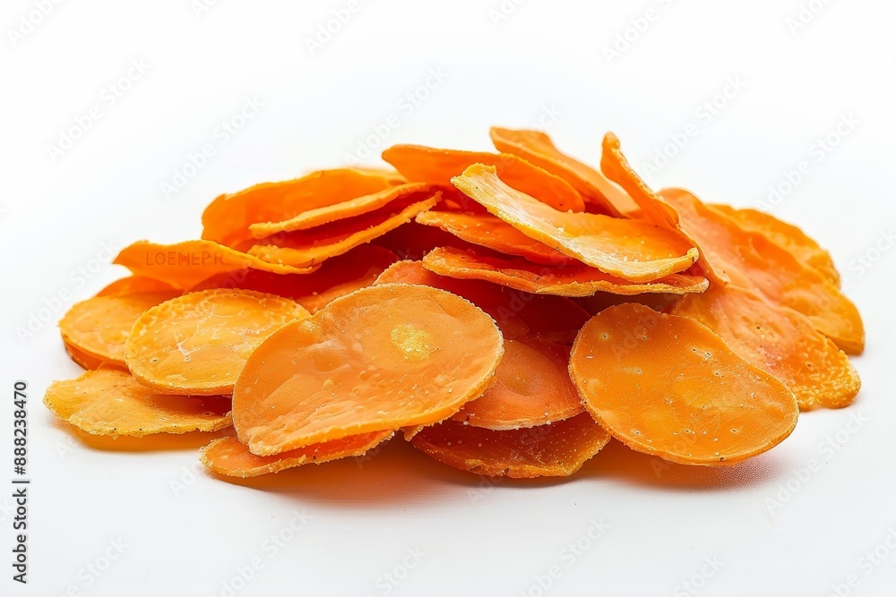 Lentil chips isolated on white background Lentil chips isolated on white background