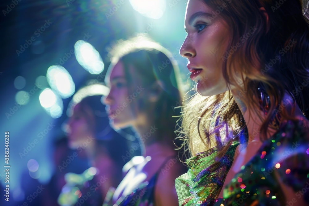 Models walking the runway at a fashion show Models walking the runway at a fashion show