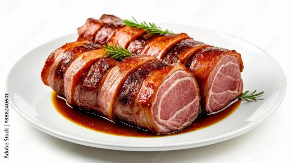 Deliciously roasted meat ready to be savored Deliciously roasted meat ready to be savored