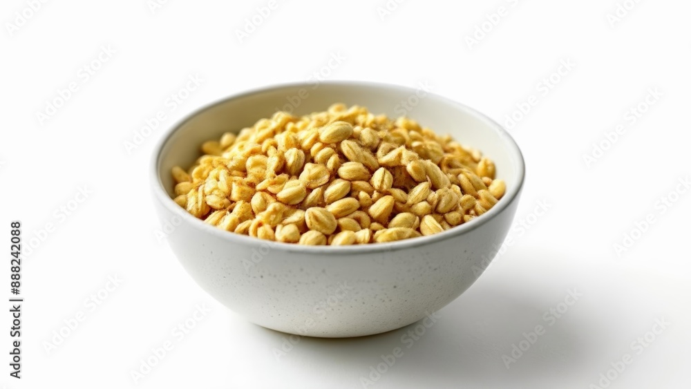 A bowl of golden grains ready to be savored A bowl of golden grains ready to be savored