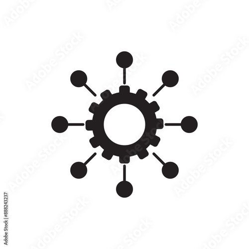 Centralized Data Management System icon design, isolated on white background, vector illustration
