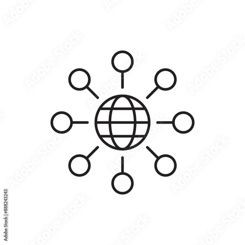 Centralized Data Management System icon design, isolated on white background, vector illustration