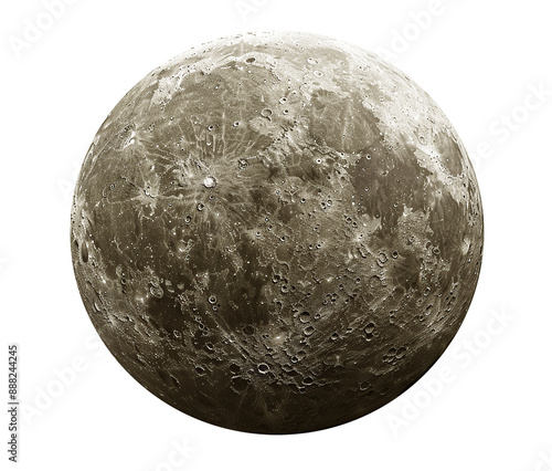 The moon isolated on transparent background