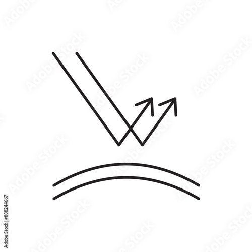 Surface Reflection icon design, UV Resistance isolated on white background, vector illustration
