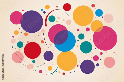 Abstract modern art background with vibrant circles