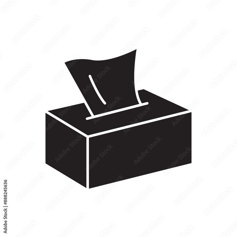 Tissue box icon design, isolated on white background, vector illustration Tissue box icon design, isolated on white background, vector illustration