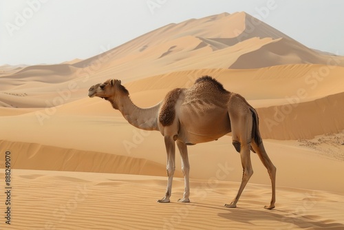 Camel in the desert in Abu Dhabi UAE