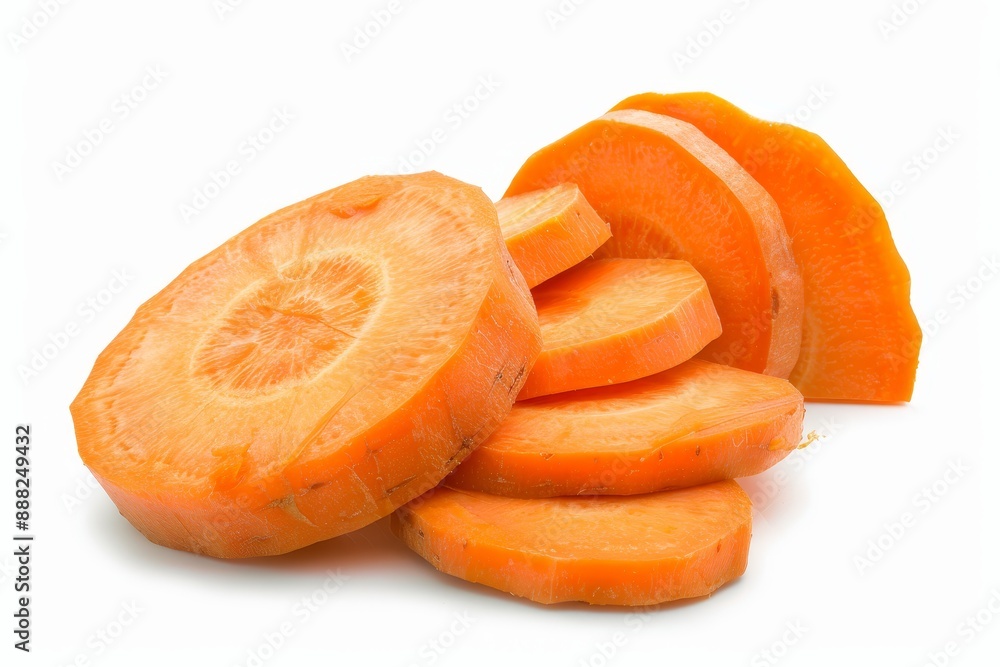 Carrot sliced on white background with clipping path Carrot sliced on white background with clipping path