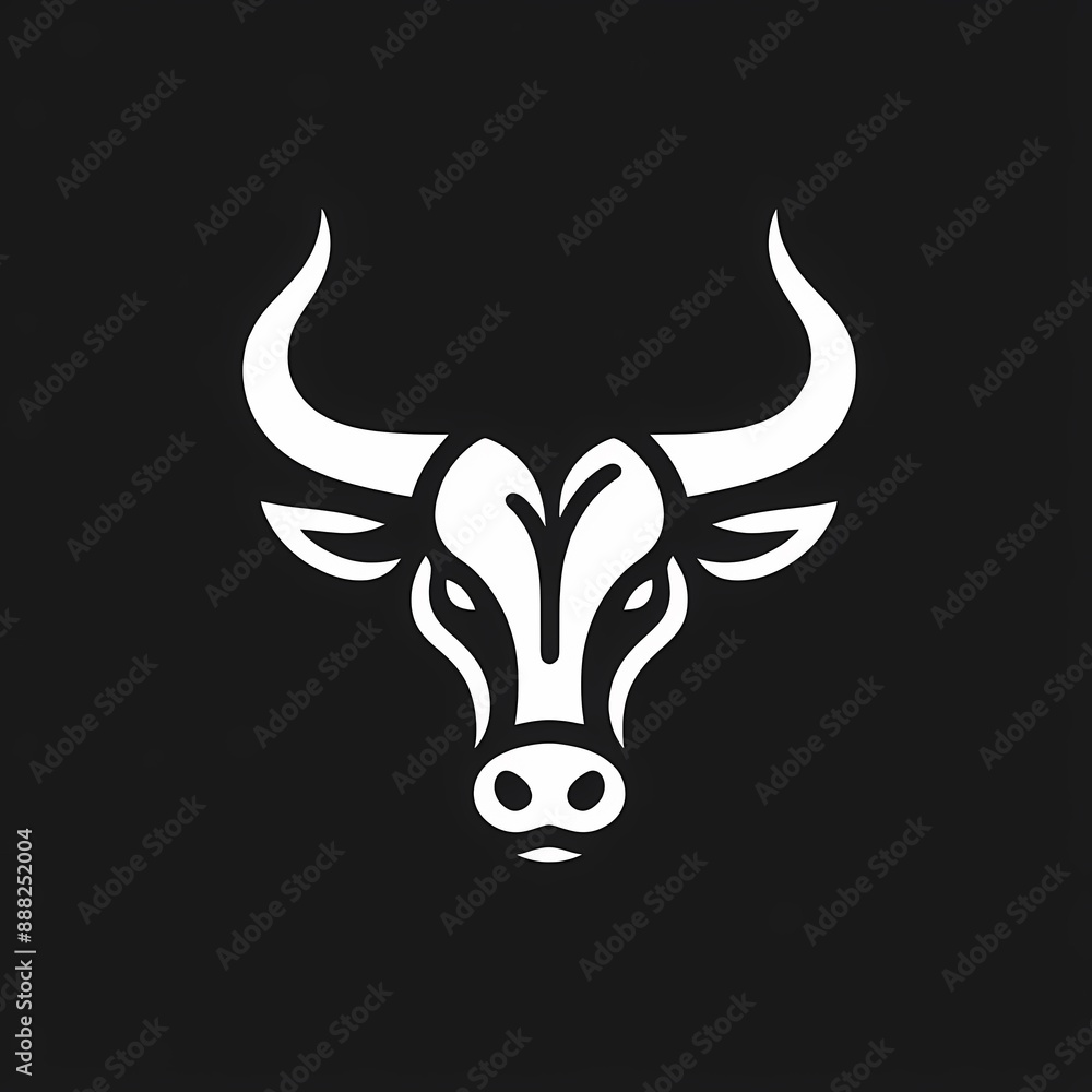 A simple black and white line drawing of a bull head logo. A simple black and white line drawing of a bull head logo.