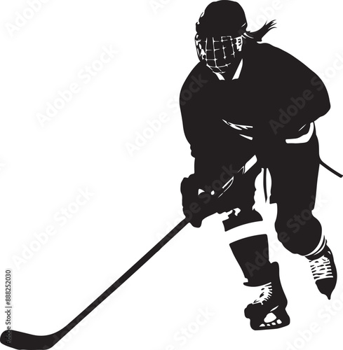ice hockey girl silhouette