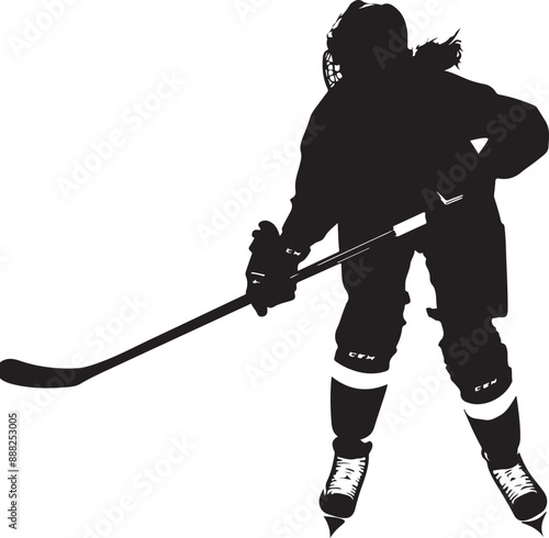 ice hockey girl silhouette