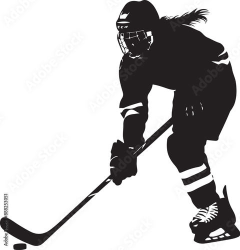ice hockey girl silhouette