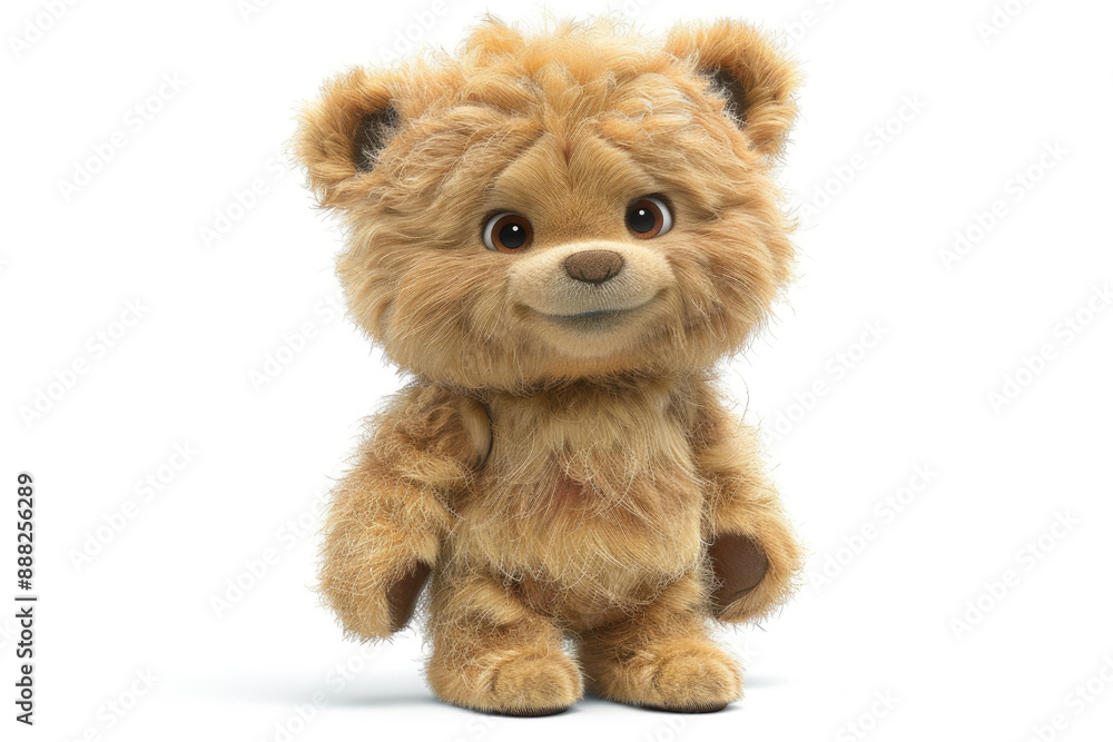 Cute Plush Toy Bear on White Background Photorealistic Cute Plush Toy Bear on White Background Photorealistic