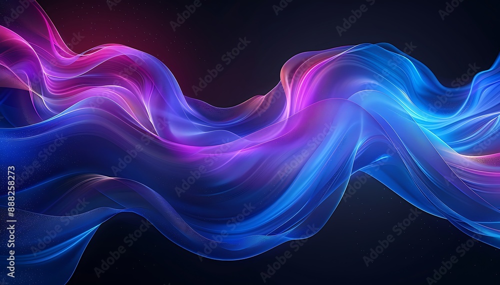 High-resolution abstract vector with intertwined blue and purple waves on black, perfect for presentations. High-resolution abstract vector with intertwined blue and purple waves on black, perfect for presentations.