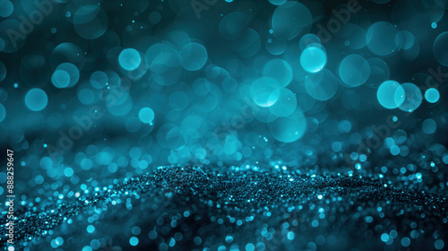 Captivating image with numerous blue bokeh lights creating a dreamy and glittering effect, evoking feelings of wonder, enchantment, and the magic of ethereal beauty. © ArtistiKa