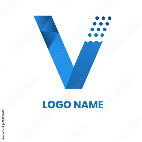 V Letter Logo Design.