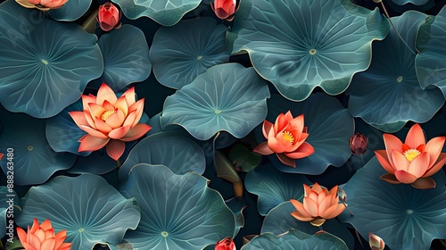 Diwali Background with Simple Miniature Lotus Flowers, Perfect for Festive and Tranquil Themes