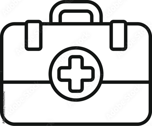 Simple and recognizable first aid kit icon symbolizing medical care and emergency preparedness