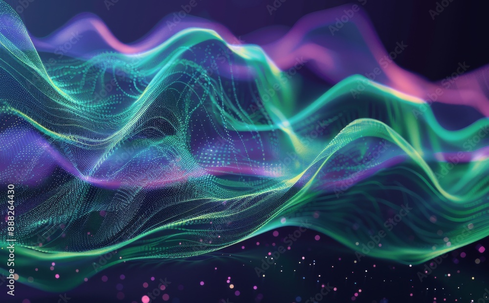 Fototapeta premium Dynamic Data Science Visualization: Abstract Julia Programming Language Art Celebrating Analytical Prowess and Flowing Data Shapes