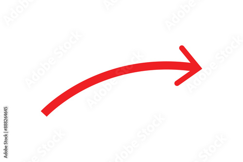 red arrow icon on white background. flat style. arrow icon for your web site design, logo, app, UI. arrow indicated the direction symbol. curved arrow sign