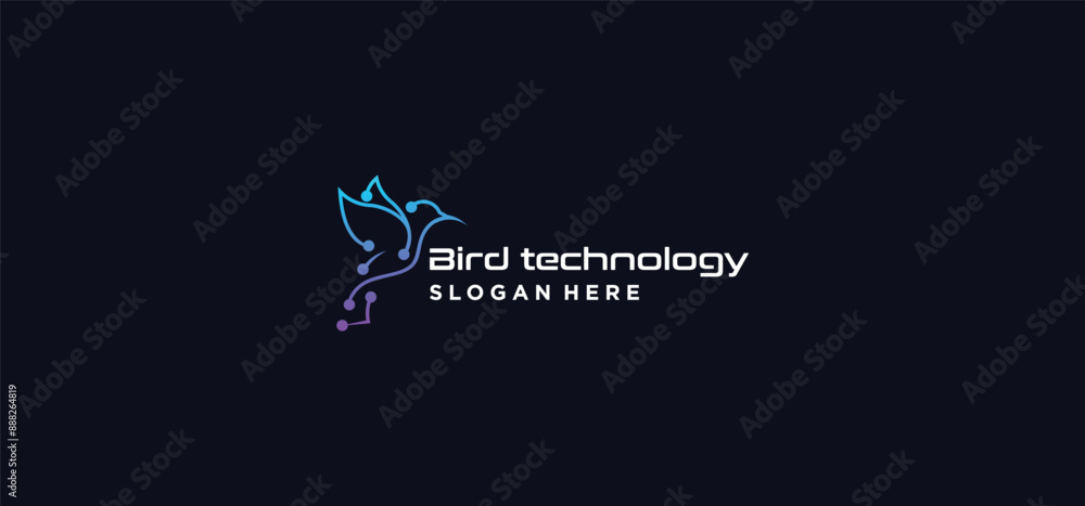 illustration of the technology bird logo icon with a modern shape. illustration of the technology bird logo icon with a modern shape.