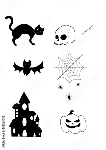 Halloween icons set