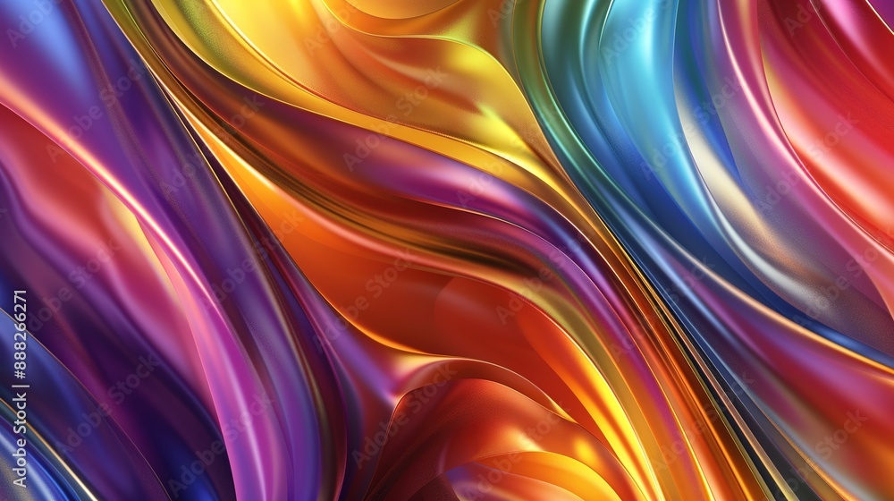 Abstract Wavy Pattern of Blue, Red, Orange, Yellow, and Purple Colors Abstract Wavy Pattern of Blue, Red, Orange, Yellow, and Purple Colors