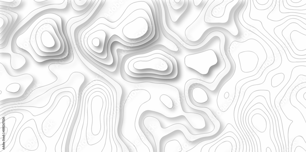 Vector white wave line geography landscape Topo contour map on white background. Geographic mountain relief diagram line wave carve pattern. Topographic world map contour lines map texture. Vector white wave line geography landscape Topo contour map on white background. Geographic mountain relief diagram line wave carve pattern. Topographic world map contour lines map texture.