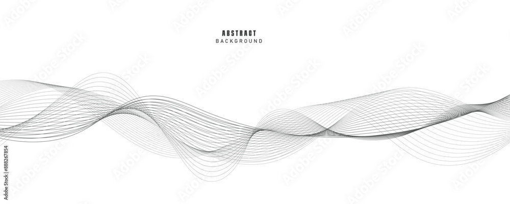 Fototapeta premium Vector abstract background with dynamic black waves. 