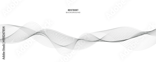 Vector abstract background with dynamic black waves.
