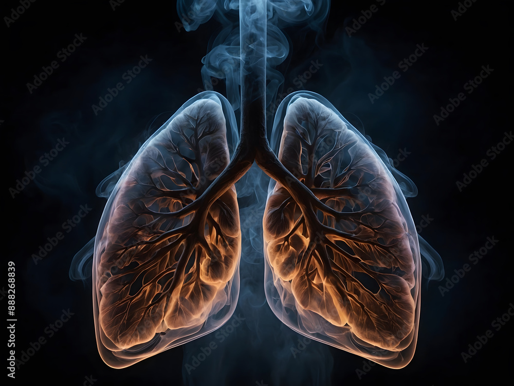 Smokers Lungs Art - Surreal, Abstract Depiction of Smokers Lungs with Dark Background. Smokers Lungs Art - Surreal, Abstract Depiction of Smokers Lungs with Dark Background.
