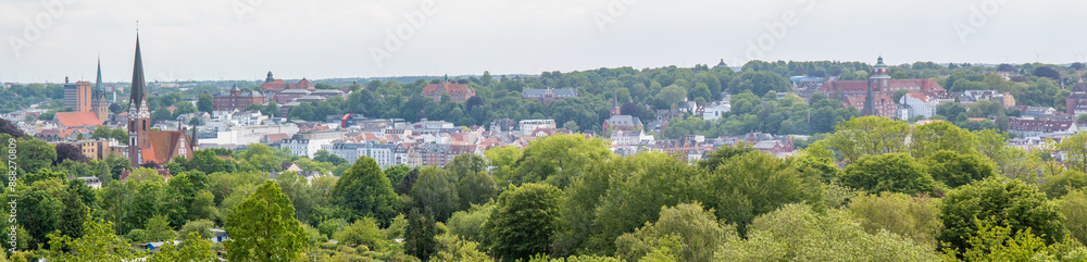 Flensburg panoramic view from Mürwik Water Tower (Alter Wasserturm) Flensburg Schleswig-Holstein Germany Flensburg panoramic view from Mürwik Water Tower (Alter Wasserturm) Flensburg Schleswig-Holstein Germany