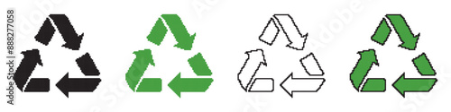 Recycling icon in pixel style. Recycle logo symbol pixelated. Recycling. Recycle logo or symbol. Ecology, eco friendly.