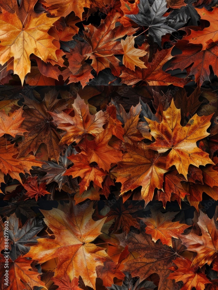 Fallen leaves in overlapping pattern, suitable for nature and seasonal designs Fallen leaves in overlapping pattern, suitable for nature and seasonal designs