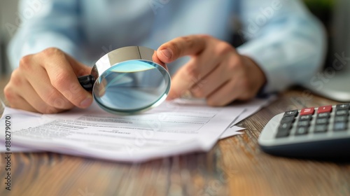 The magnifying glass and document