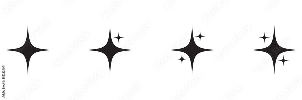 Sparkle Icons set. Twinkle stars collection. Shine star icons. Effect shine, glitter, twinkling and clean. Star sparkle icon. Vector illustration. Sparkle Icons set. Twinkle stars collection. Shine star icons. Effect shine, glitter, twinkling and clean. Star sparkle icon. Vector illustration.