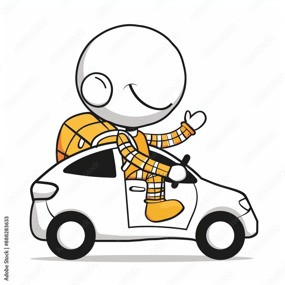 Stickman driving a car Stickman driving a car