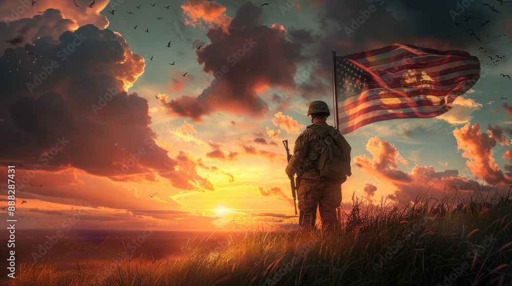 Fototapeta premium USA Memorial Day Tribute: Honoring Heroes and Patriotism