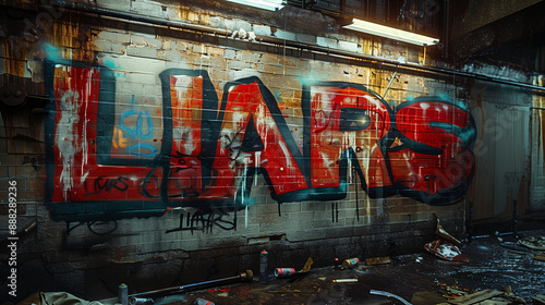 Spray Painted Liars - Recession, Depression, Downturn, Slowdown, Contraction, Stagnation, Bust, Bad Economy