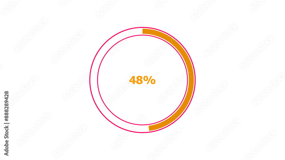 48% circle loading icon Infographics background. Abstract storage pie chart symbol background illustration. 48% circle loading icon Infographics background. Abstract storage pie chart symbol background illustration.