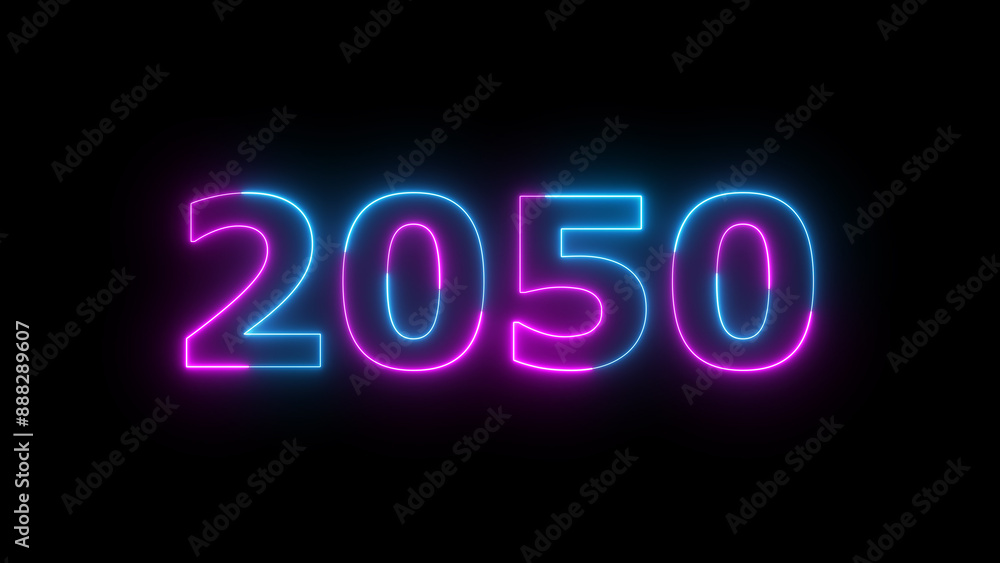 Neon text calendar 2050 Sal illustration, glowing neon icon blue and purple colors. Neon text calendar 2050 Sal illustration, glowing neon icon blue and purple colors.