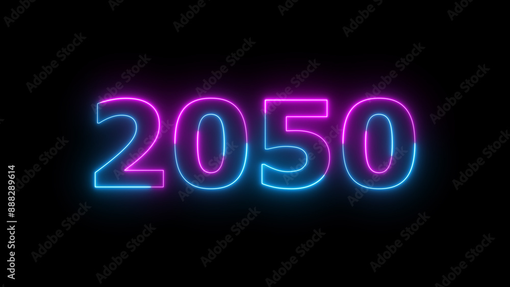 Neon text calendar 2050 Sal illustration, glowing neon icon blue and purple colors. Neon text calendar 2050 Sal illustration, glowing neon icon blue and purple colors.
