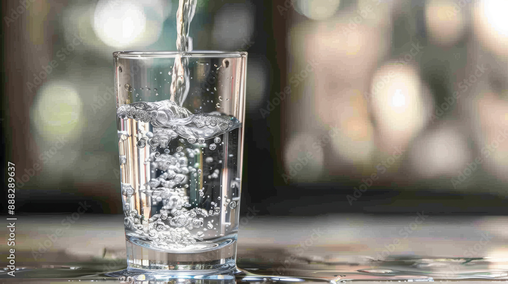 clean water flowing into a glass clean water flowing into a glass