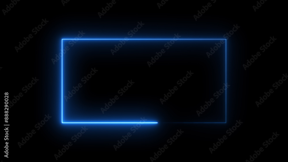 Glowing Neon light rectangle frame loading icon background in retro style, 4k illustration. Glowing Neon light rectangle frame loading icon background in retro style, 4k illustration.