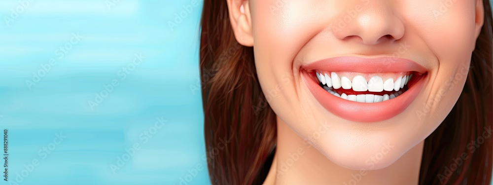 Obraz premium Close-up of Woman's Bright Smile