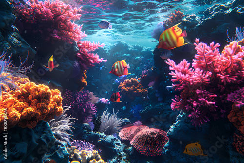 Vibrant Underwater Coral Reef photo