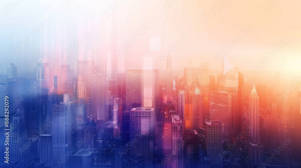 Cityscape with a Sunset Glow Cityscape with a Sunset Glow