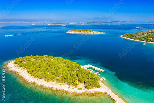 Obraz na płótnie Amazing islands in Murter archipelago in Dalmatia, Croatia w salonie