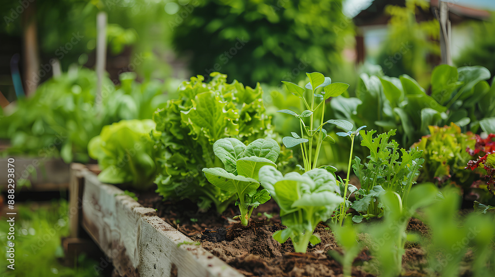 Lush and diverse community garden with flourishing plants. Lush and diverse community garden with flourishing plants.