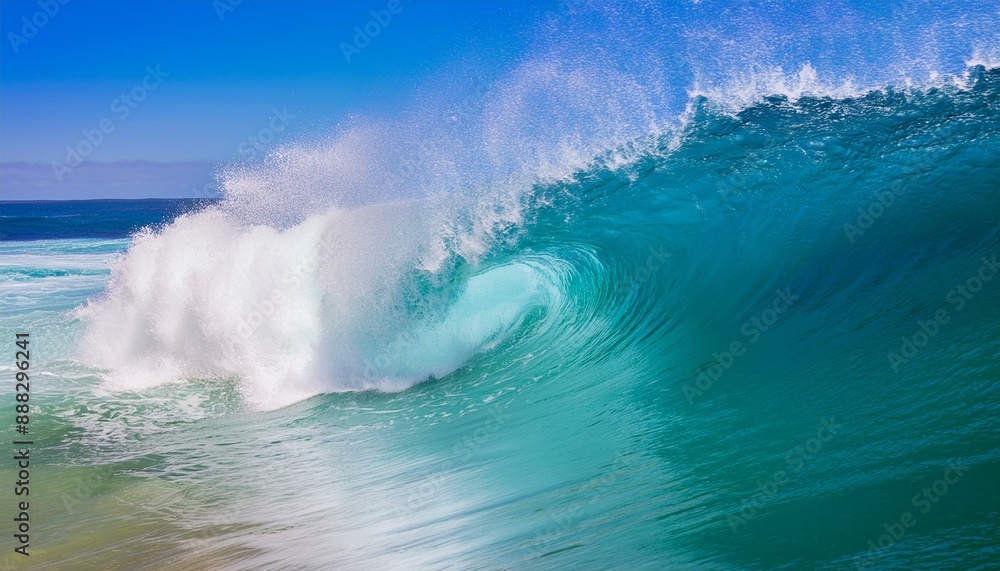 Fototapeta premium Imposante Meereswelle - Überschlagene Gischt 